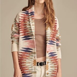 Lucky Brand Cream and Multicolor Cardigan